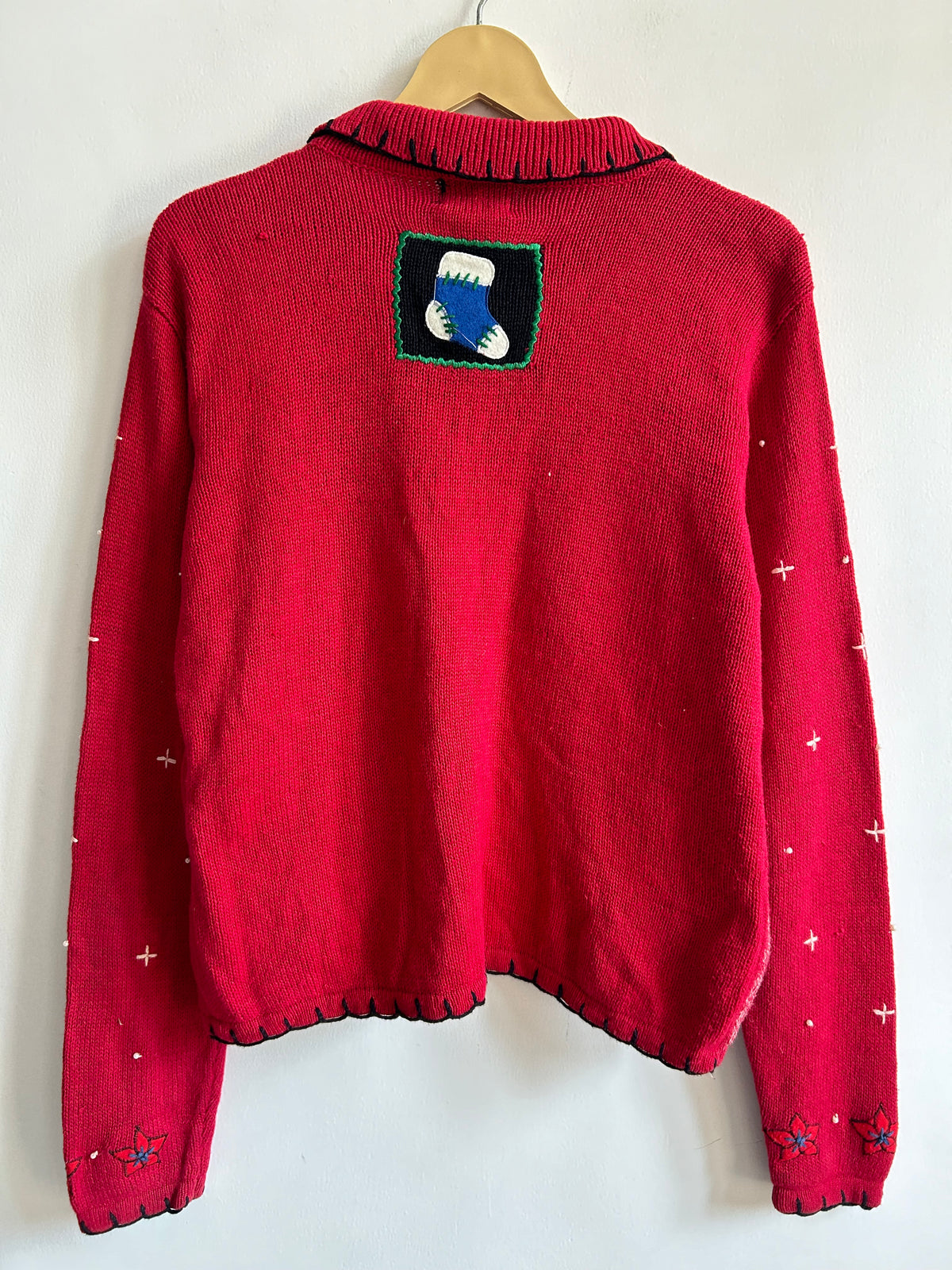 Gingerbread House Christmas Zip Red Cardigan
