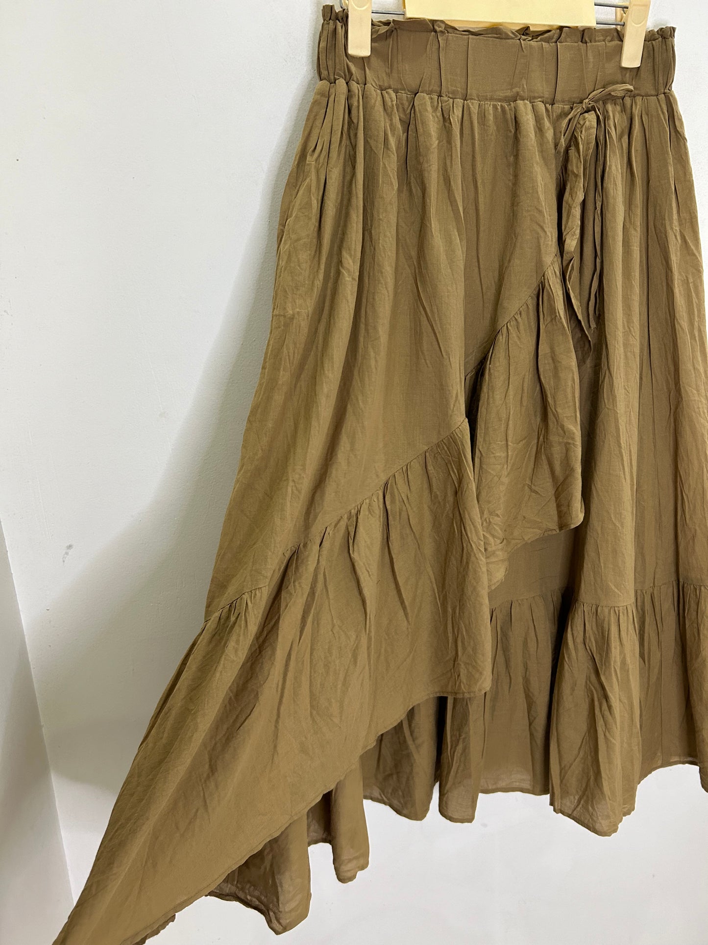 Wrap Ruffle Cotton Skirt