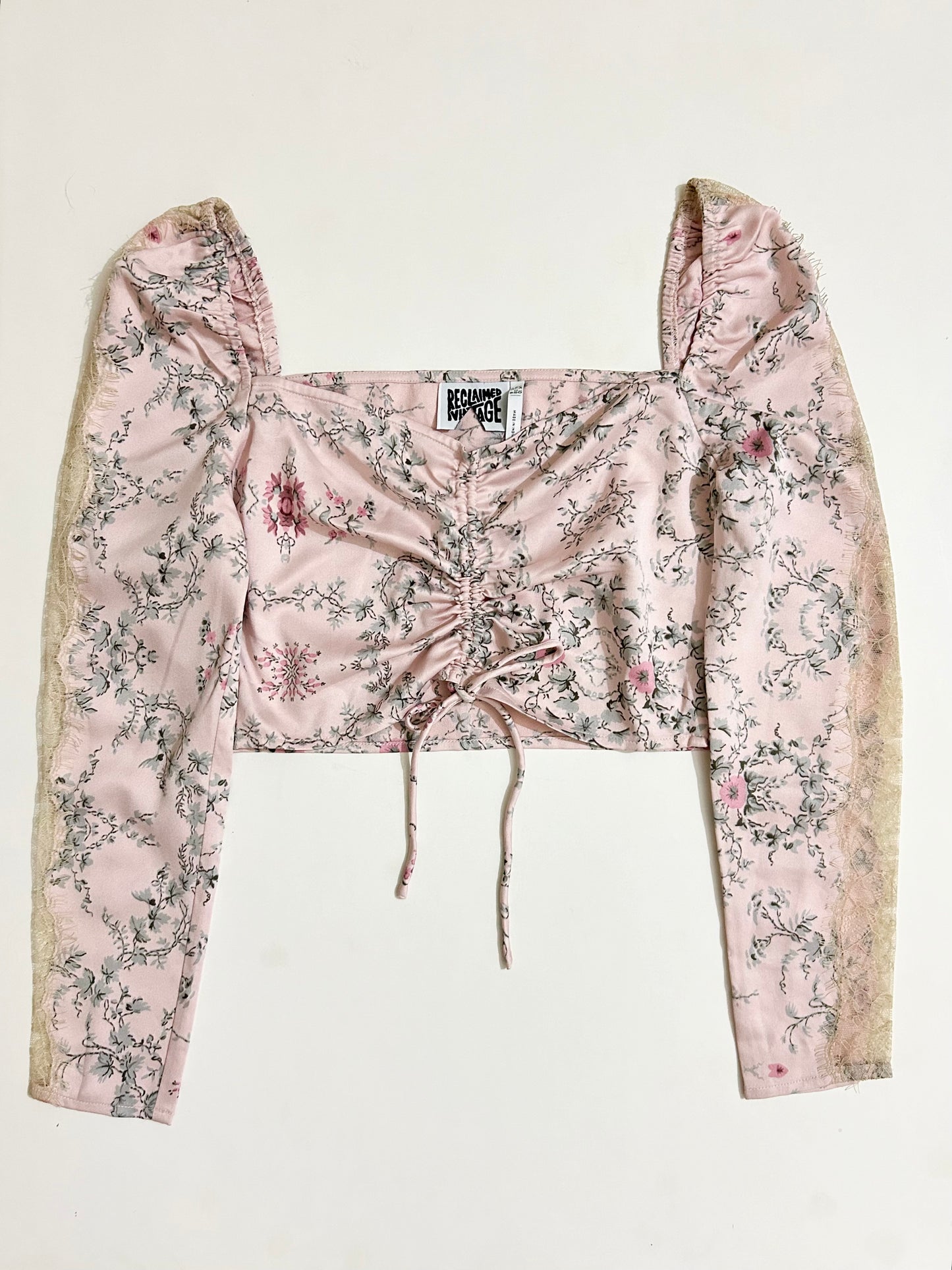 Reclaimed Vintage Satin Crop-Top : Bust- 36”