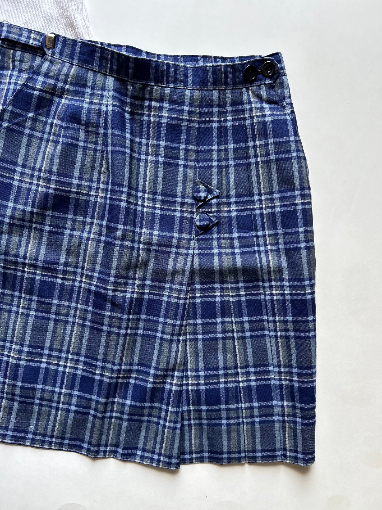 Blue Check Skirt Waist 26