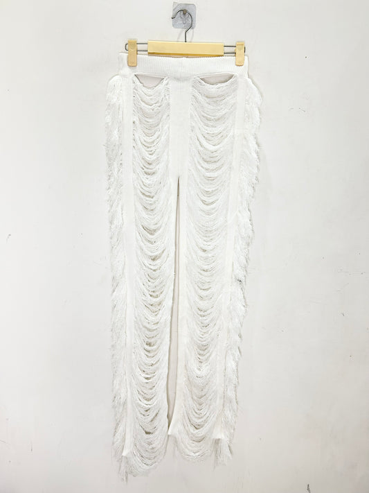 Fringe White Pants