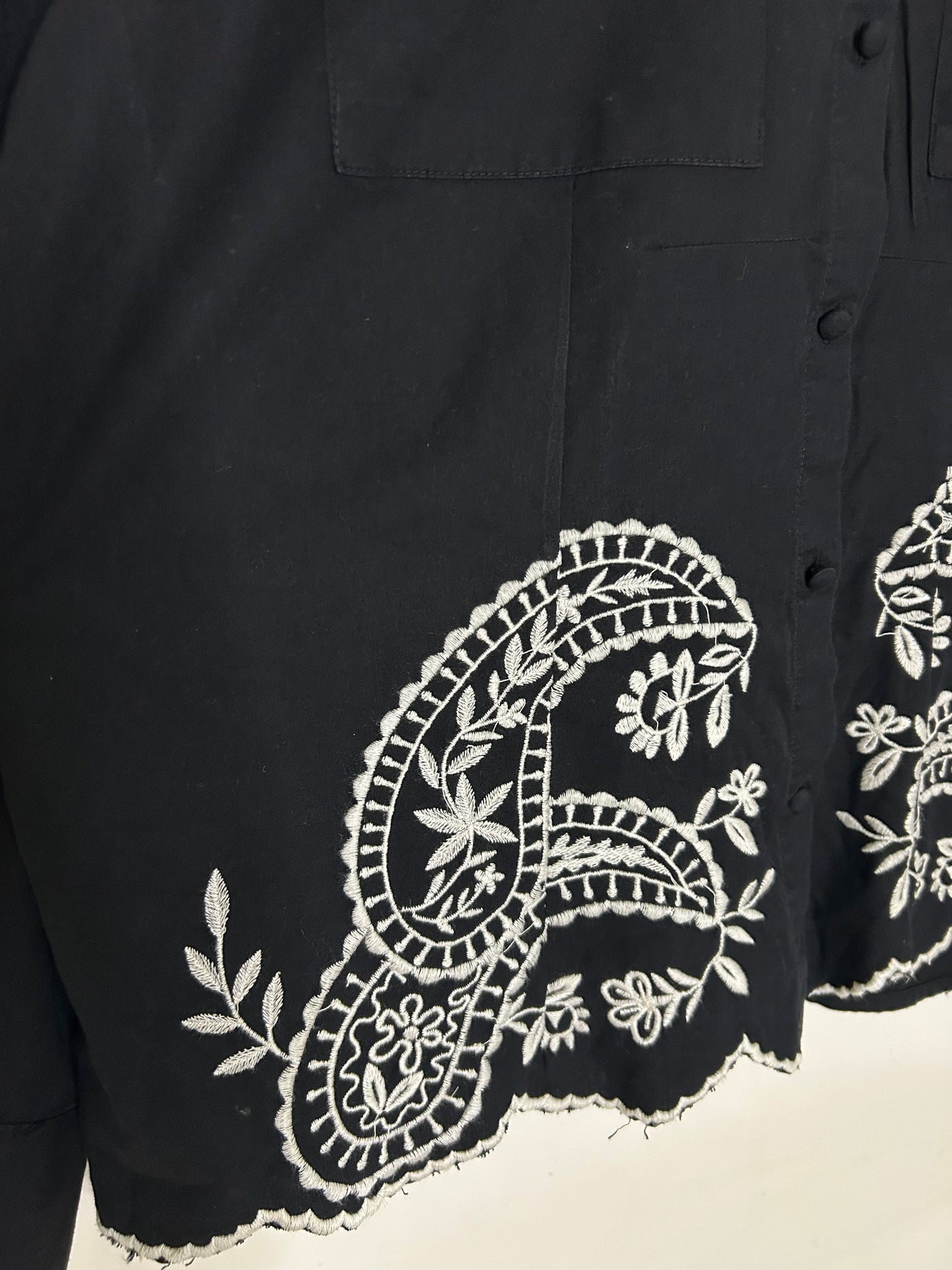Embroidered Cotton Shirt: L