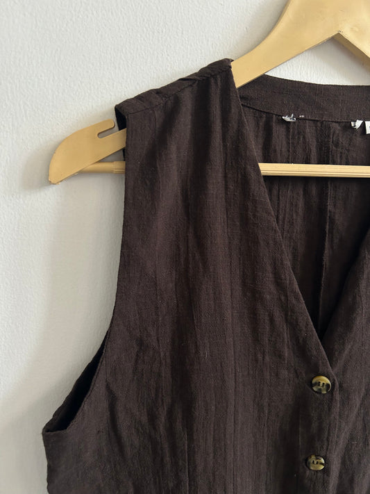 Brown Cotton Vest: 38”