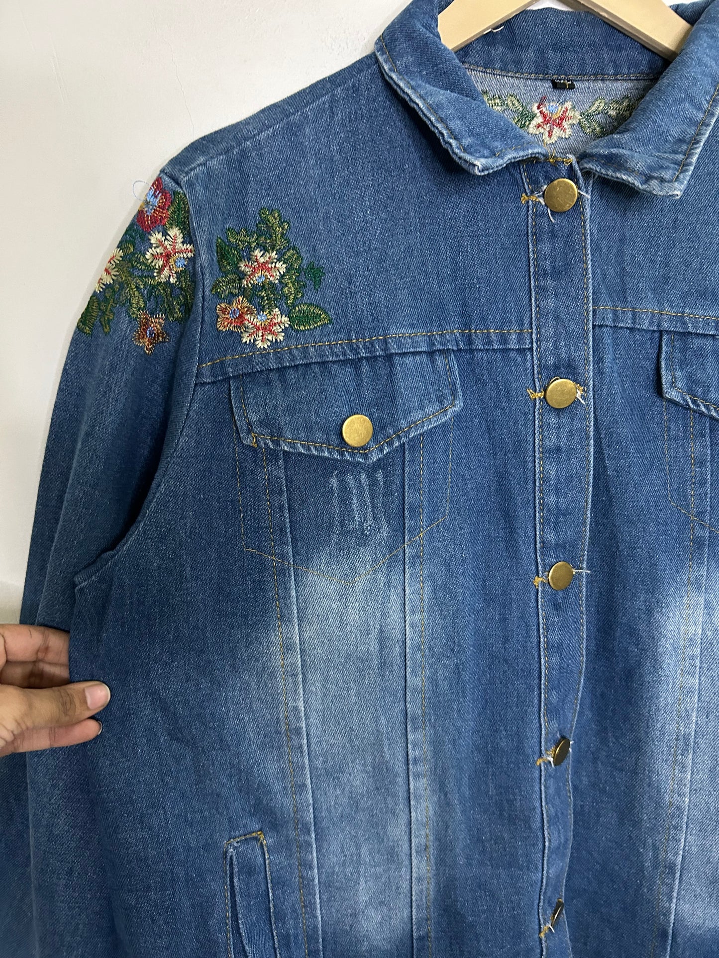 Shoulder Pattern Denim Shirt/ Jacket