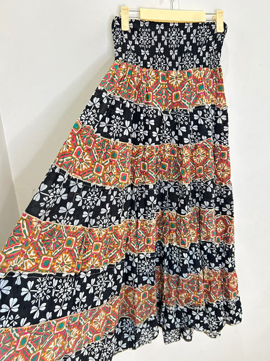 Cotton Dual Pattern Skirt