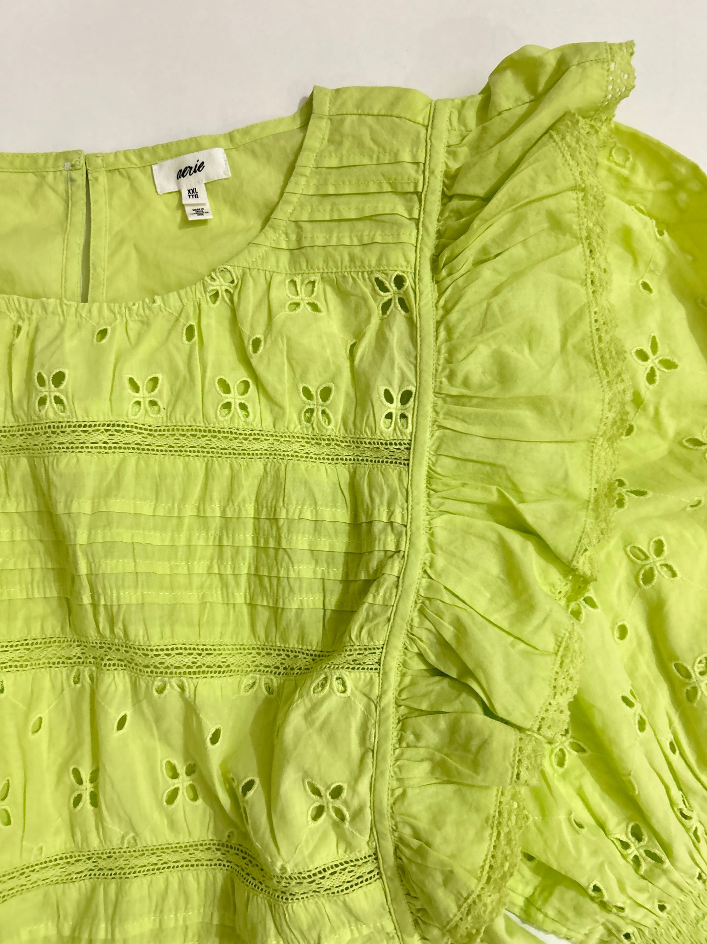Neon Ruffle Cotton Top