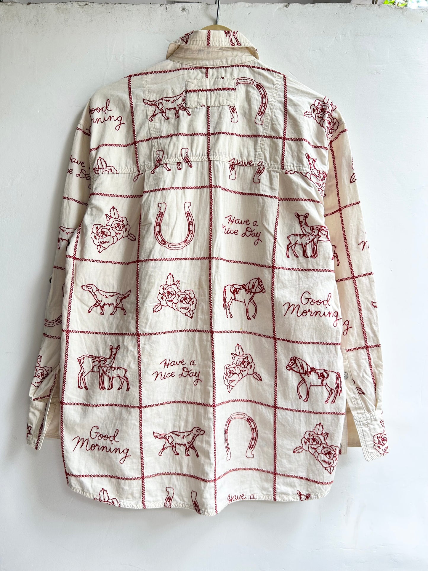 Cotton Embroidered Shirt: Chest-44”