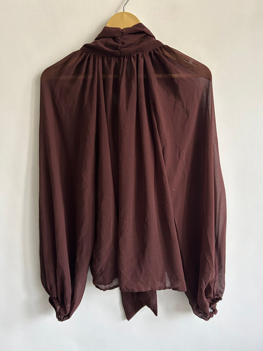 Brown Scarf Top
