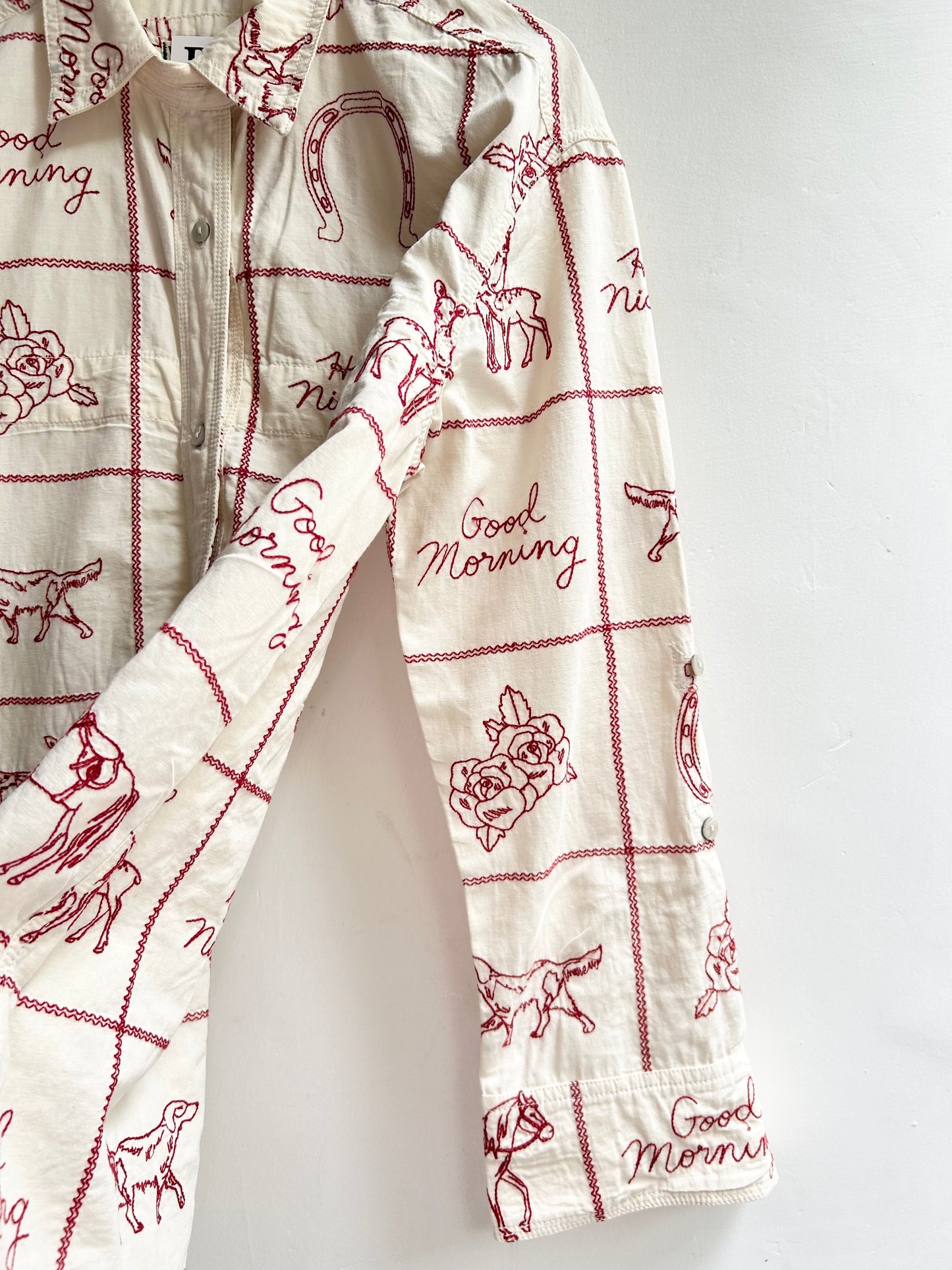 Cotton Embroidered Shirt: Chest-44”