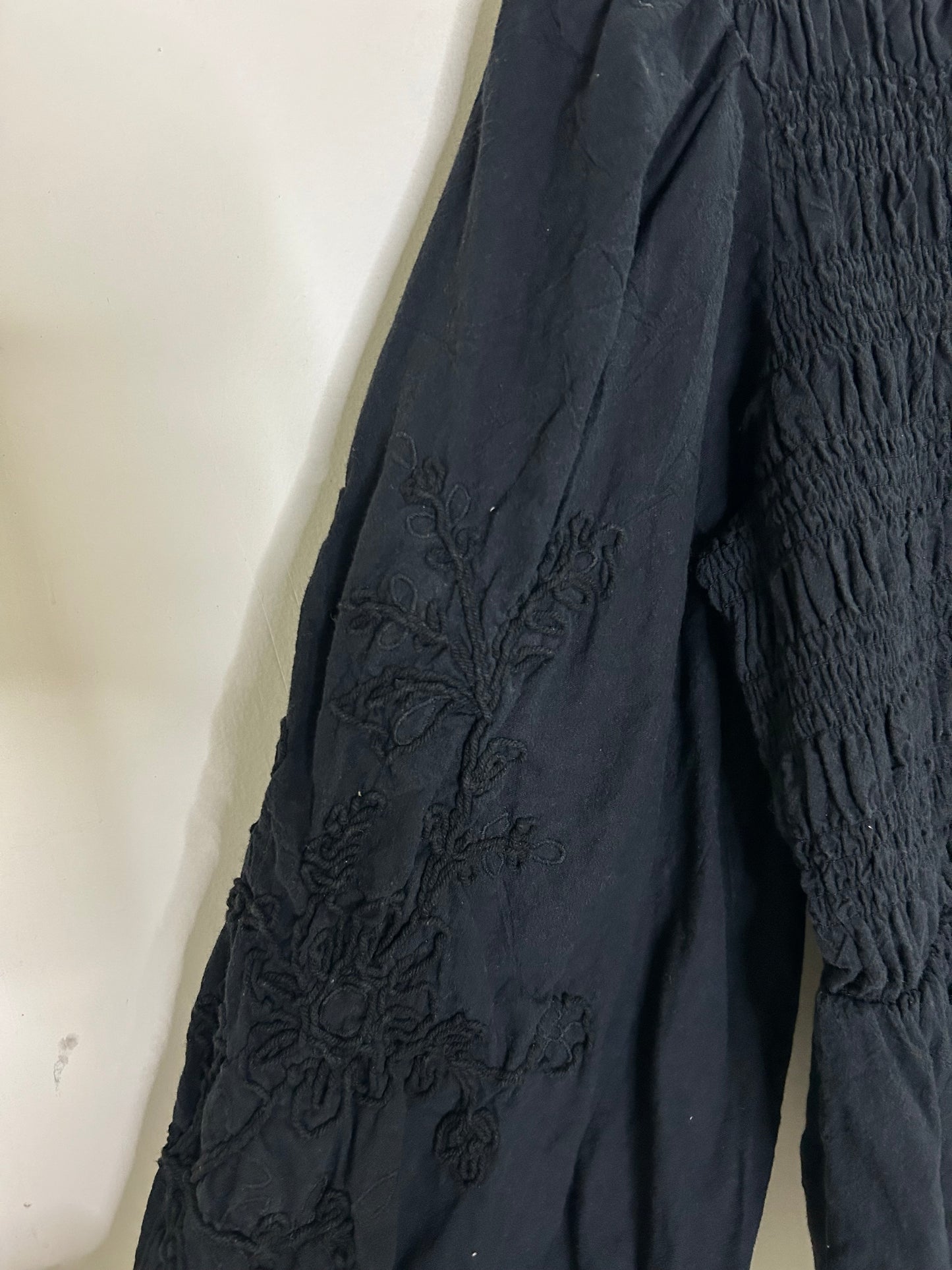 Embroidered Smoked Top: Bust-34” TO 46”