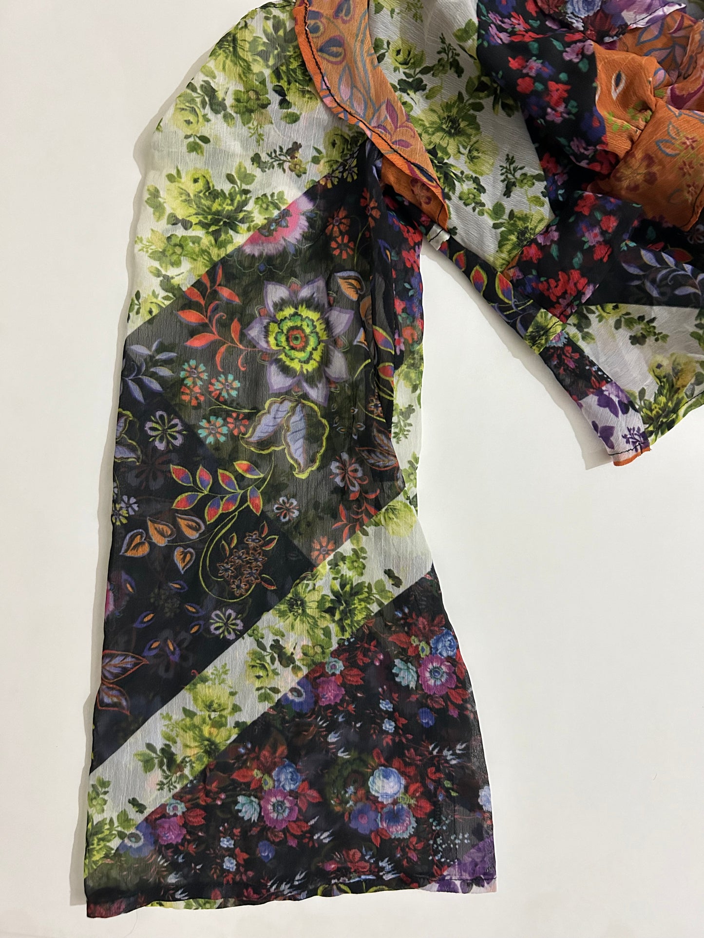 Scarf Print Ruffle Top