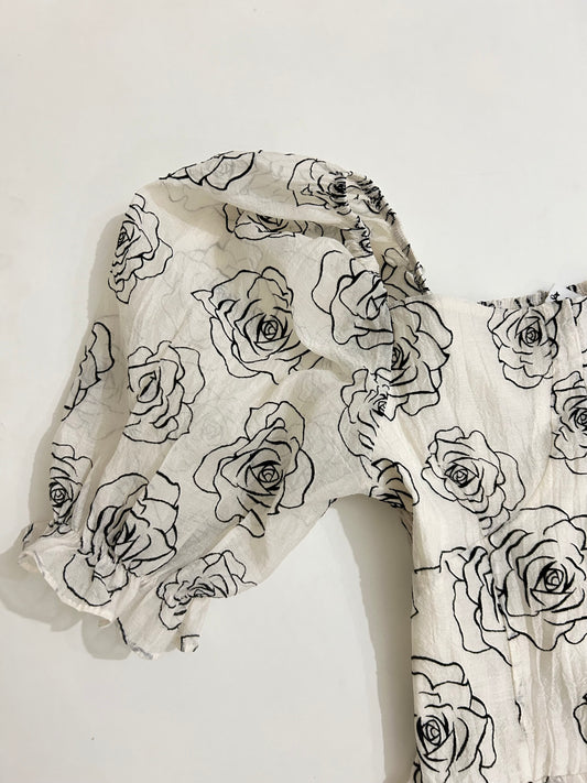 Rose Print Top