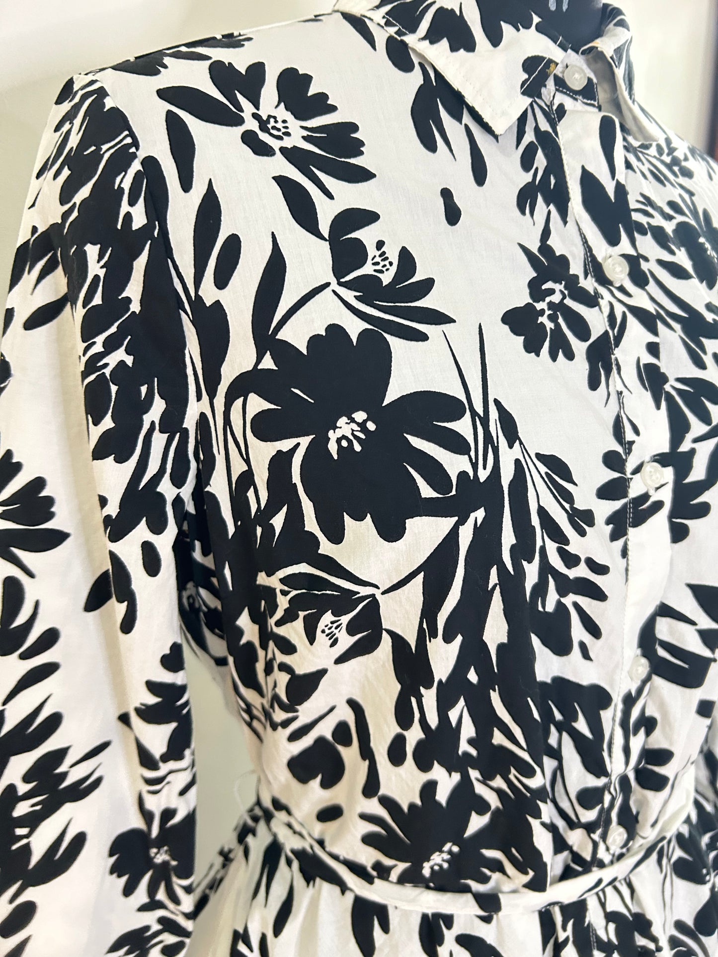 Cotton Shirt Dress with Pocket