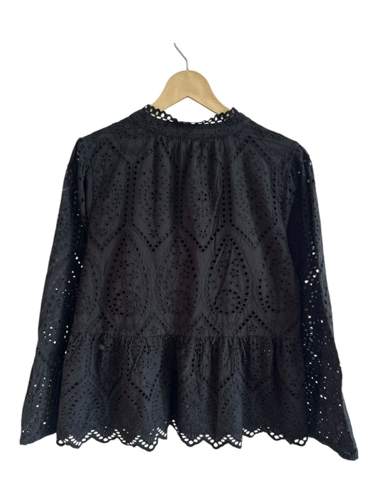 Black Schiffli Top