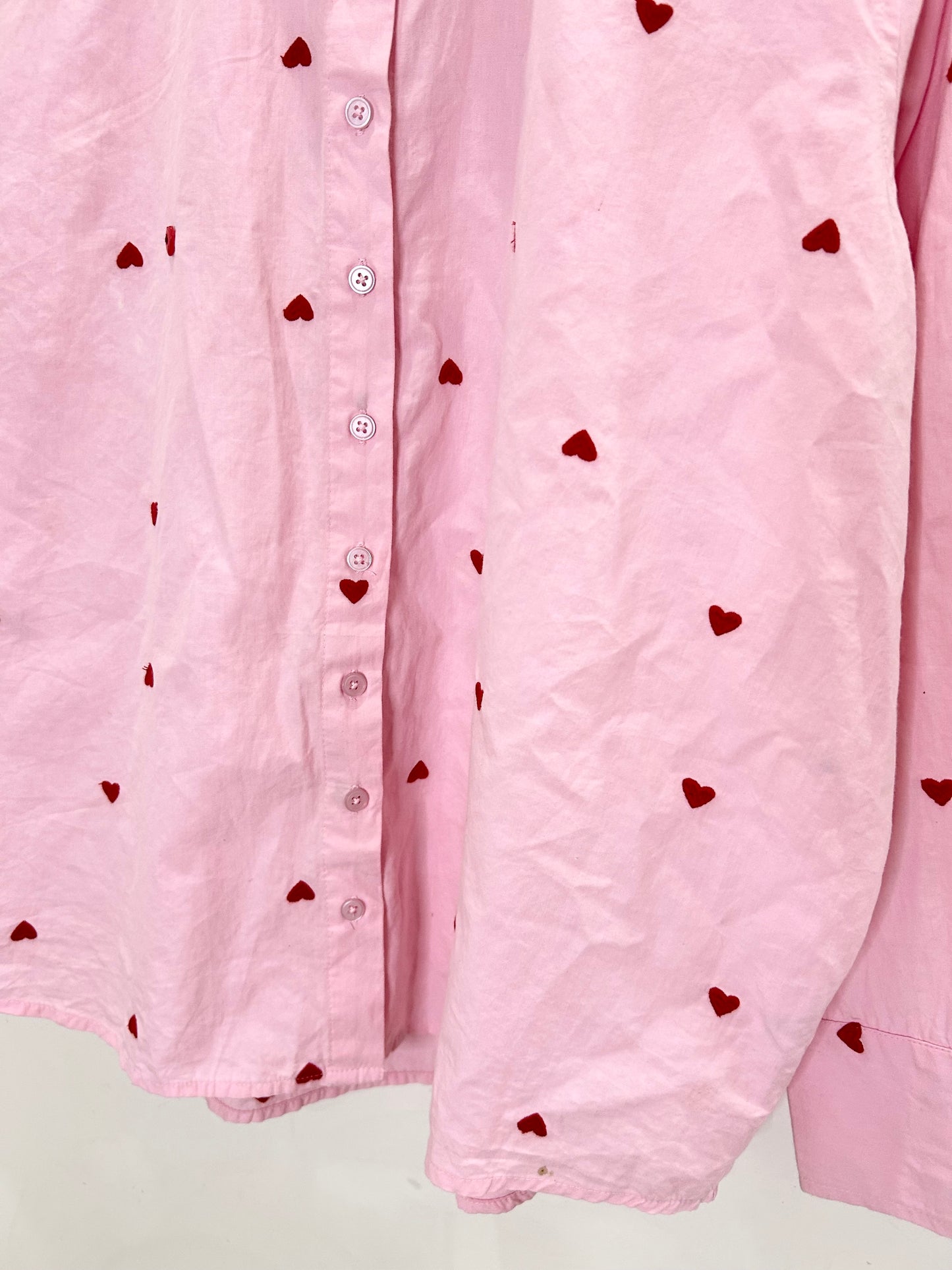 Cotton Embroidered Heart Shirt