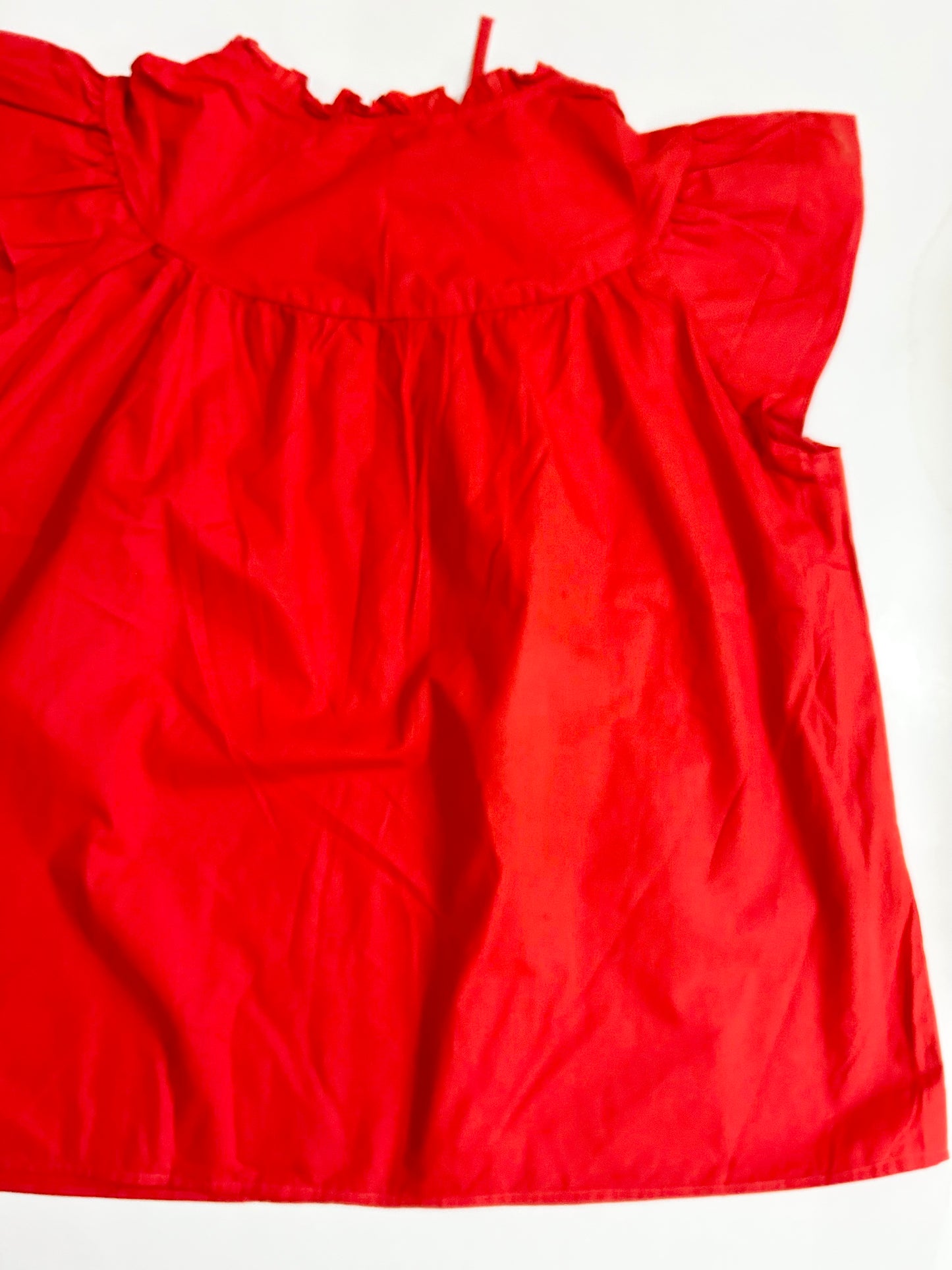 Red Ruffle Cotton Top