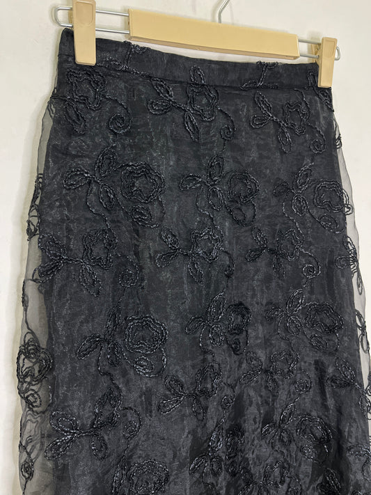 Embroidered Black Skirt