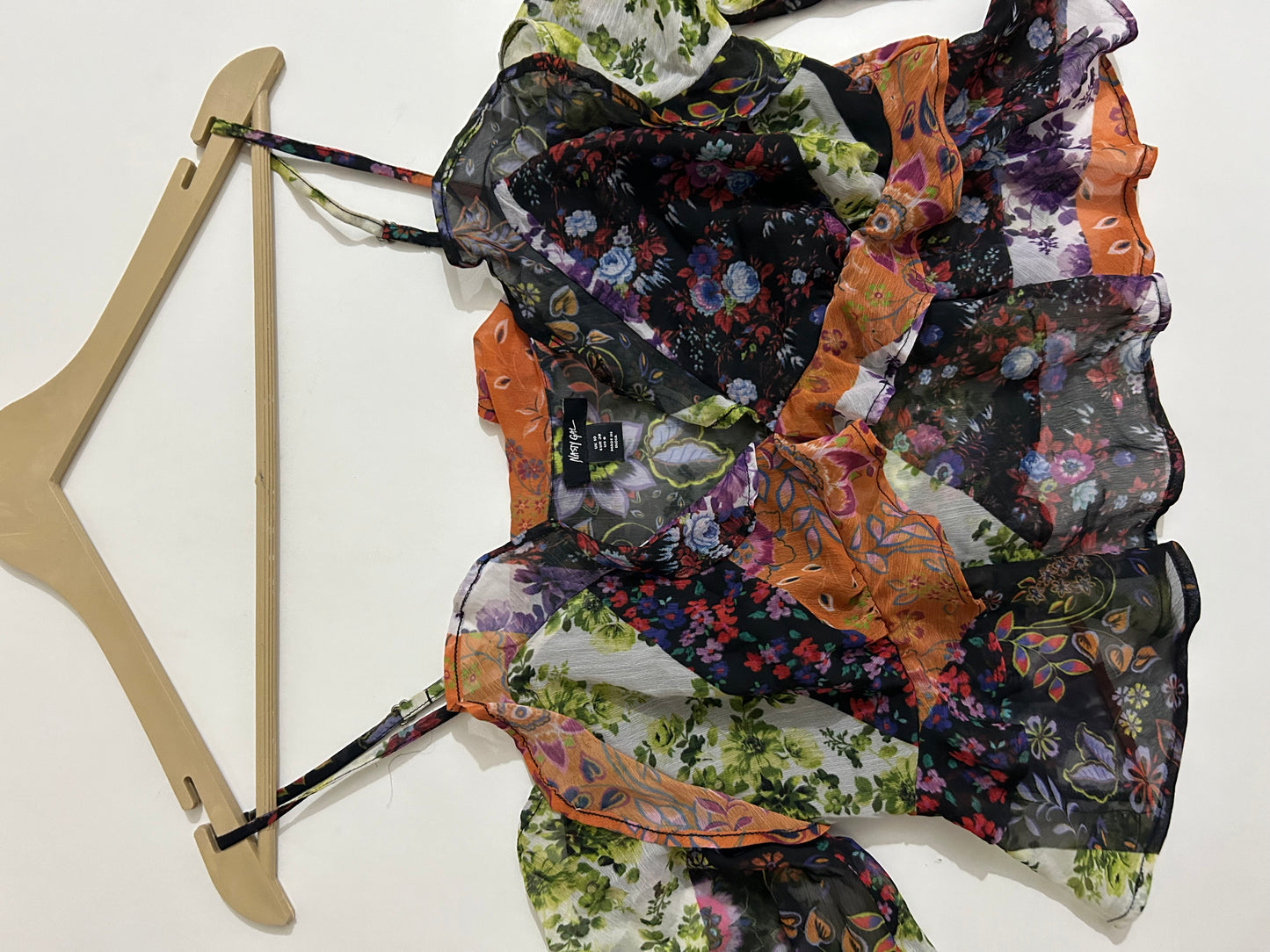 Scarf Print Ruffle Top
