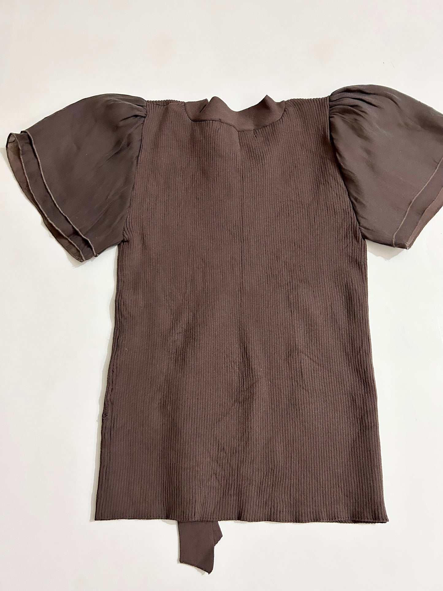 Brown Collar Strap Top