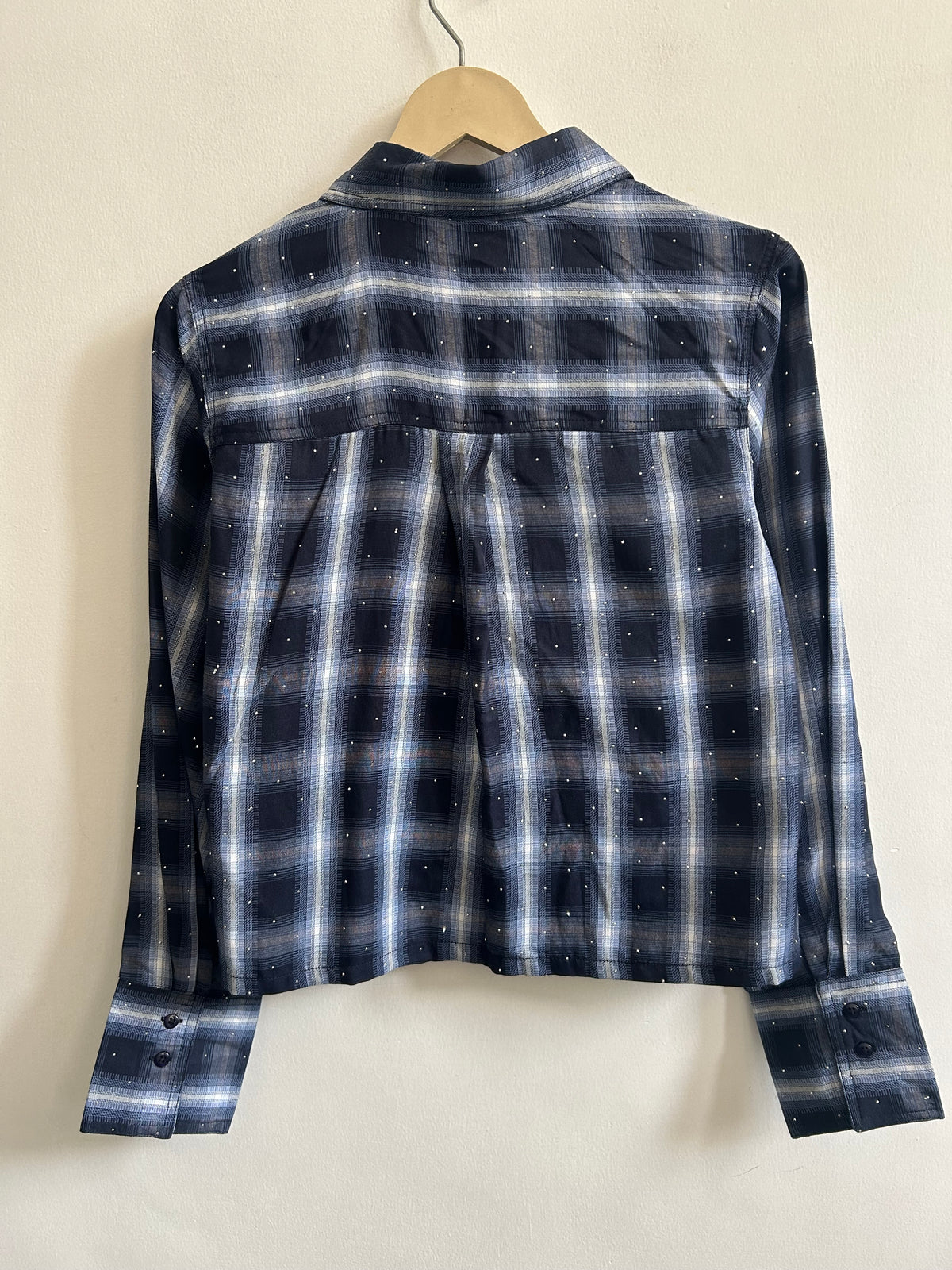 Rhinestone Check Shirt:40”