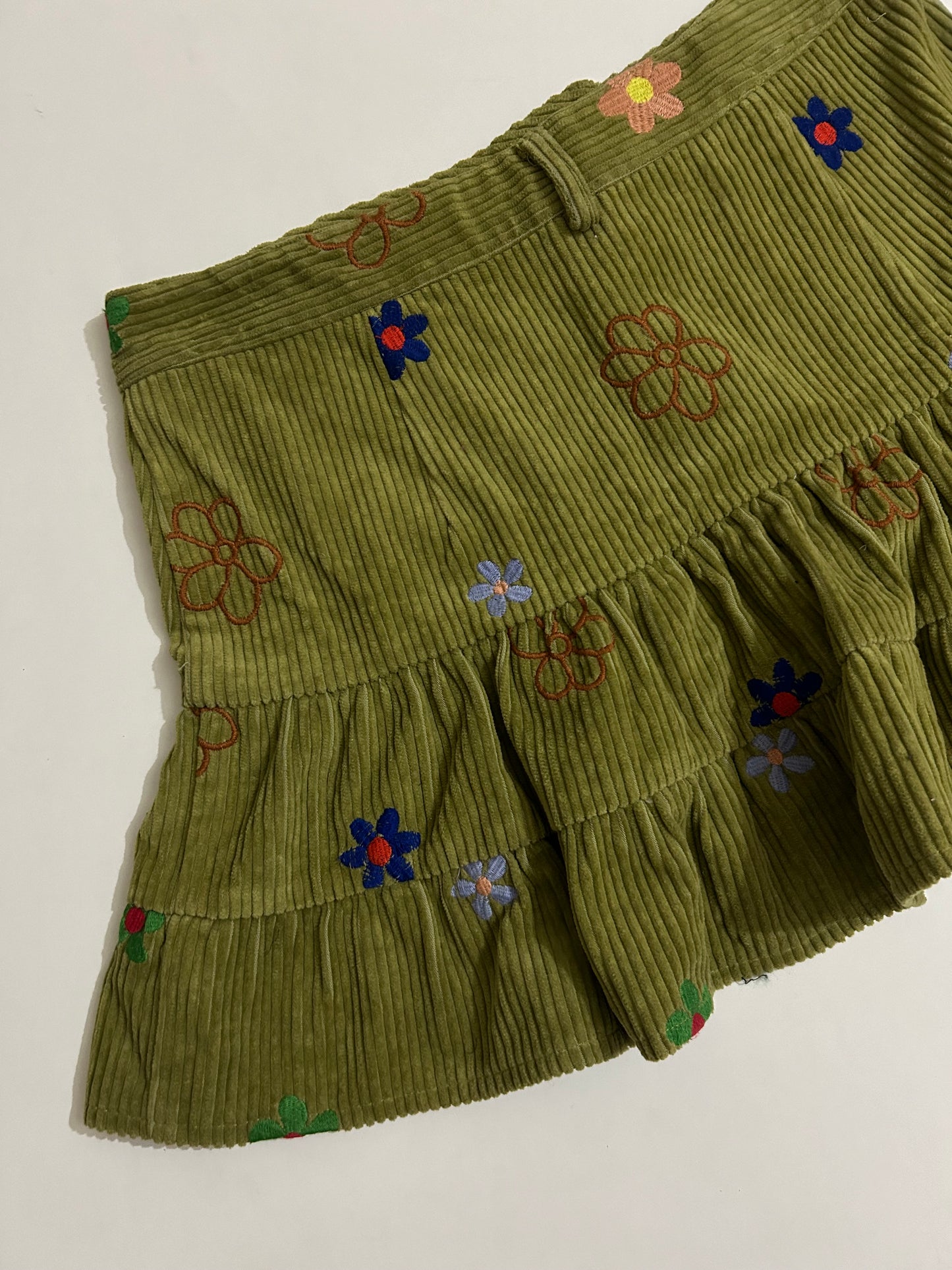 Floral Corduroy Skirt