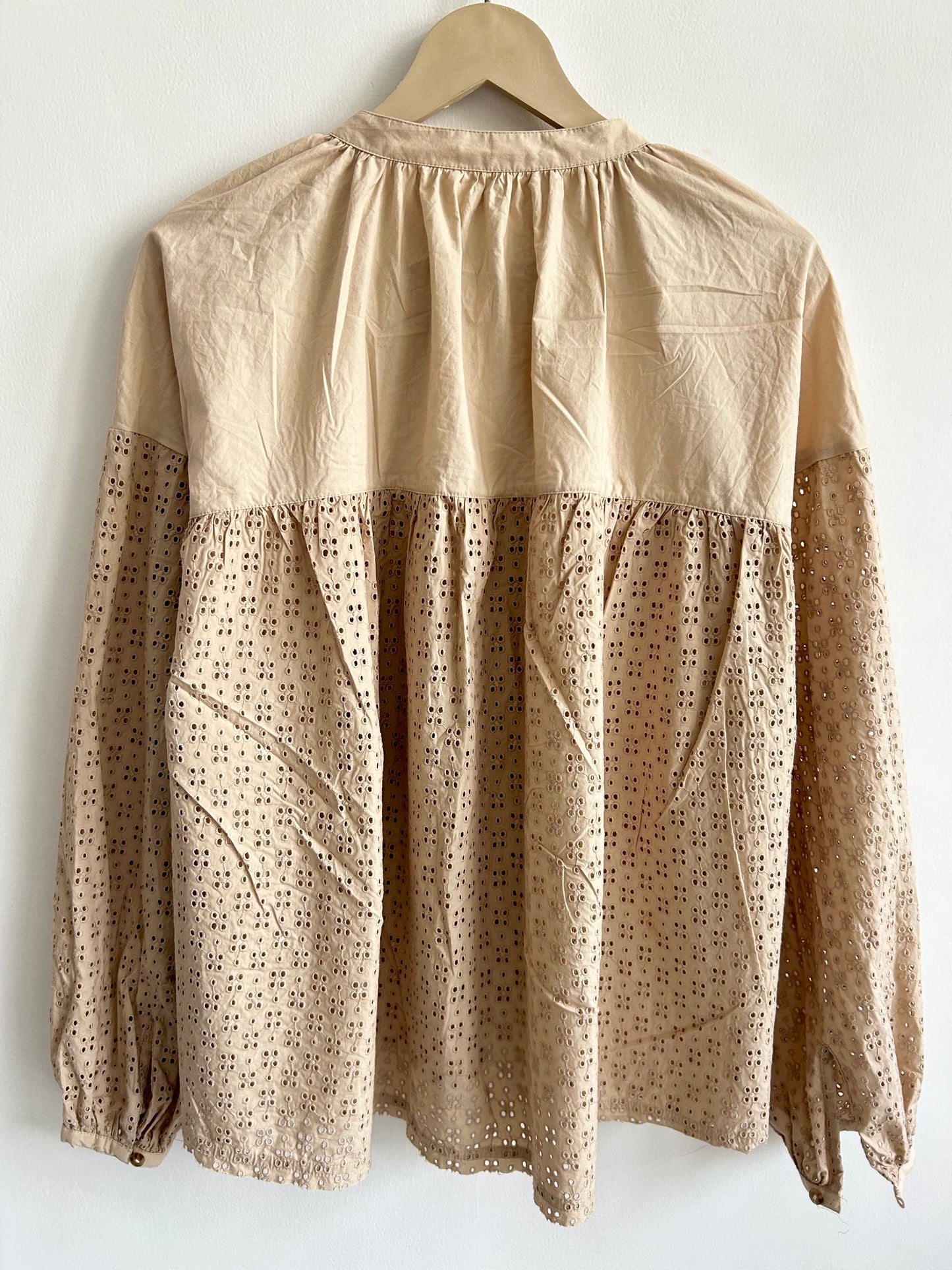Beige Puff Sleeves Top