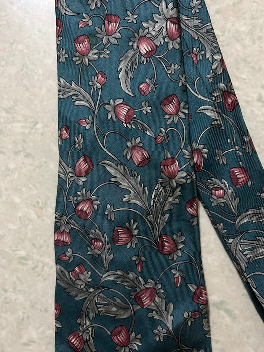 Vintage Floral Teal Tie