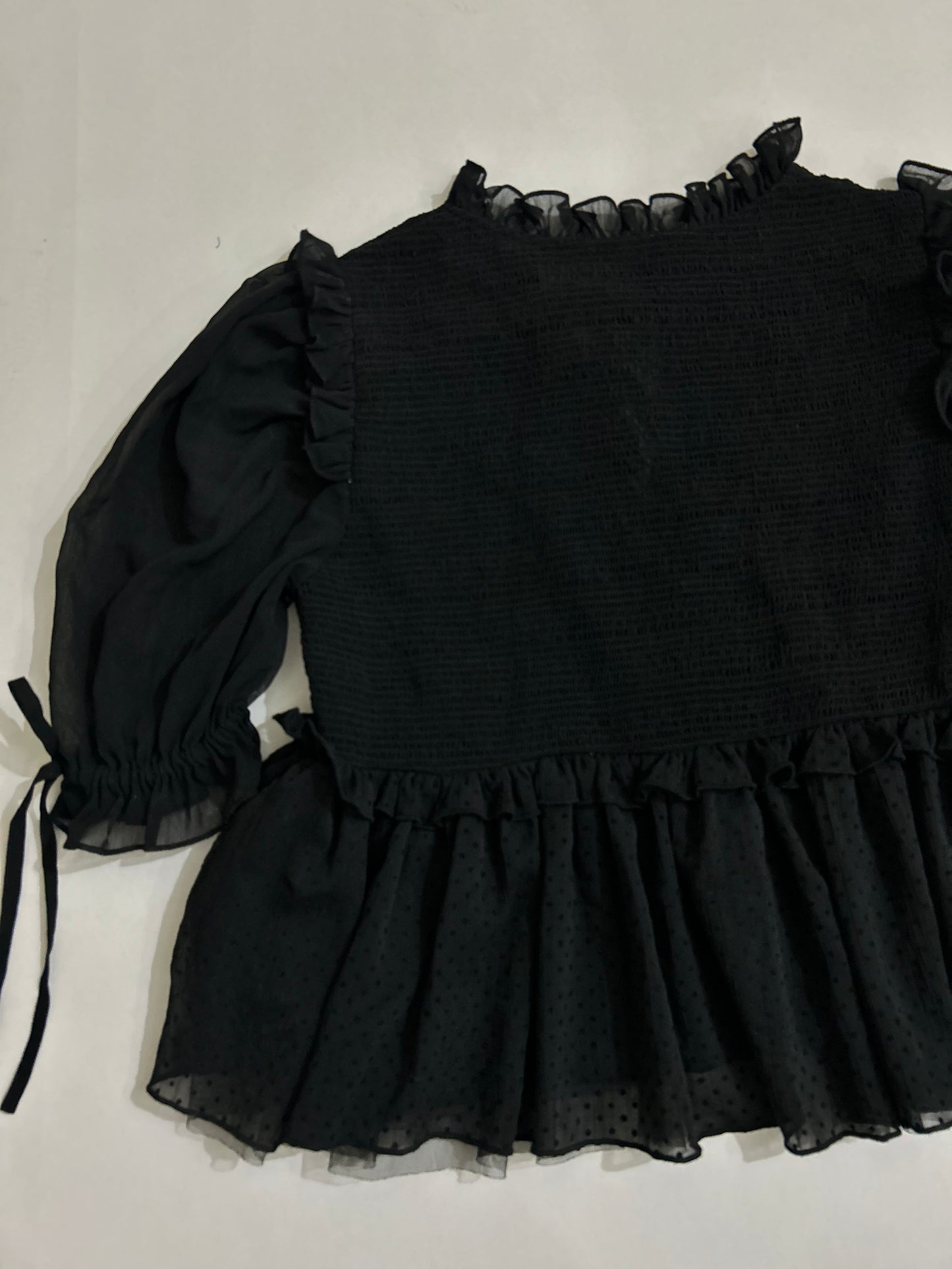 Black Puff Sleeves Top