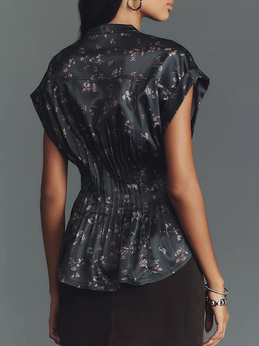 Pleated Waisted Blouse