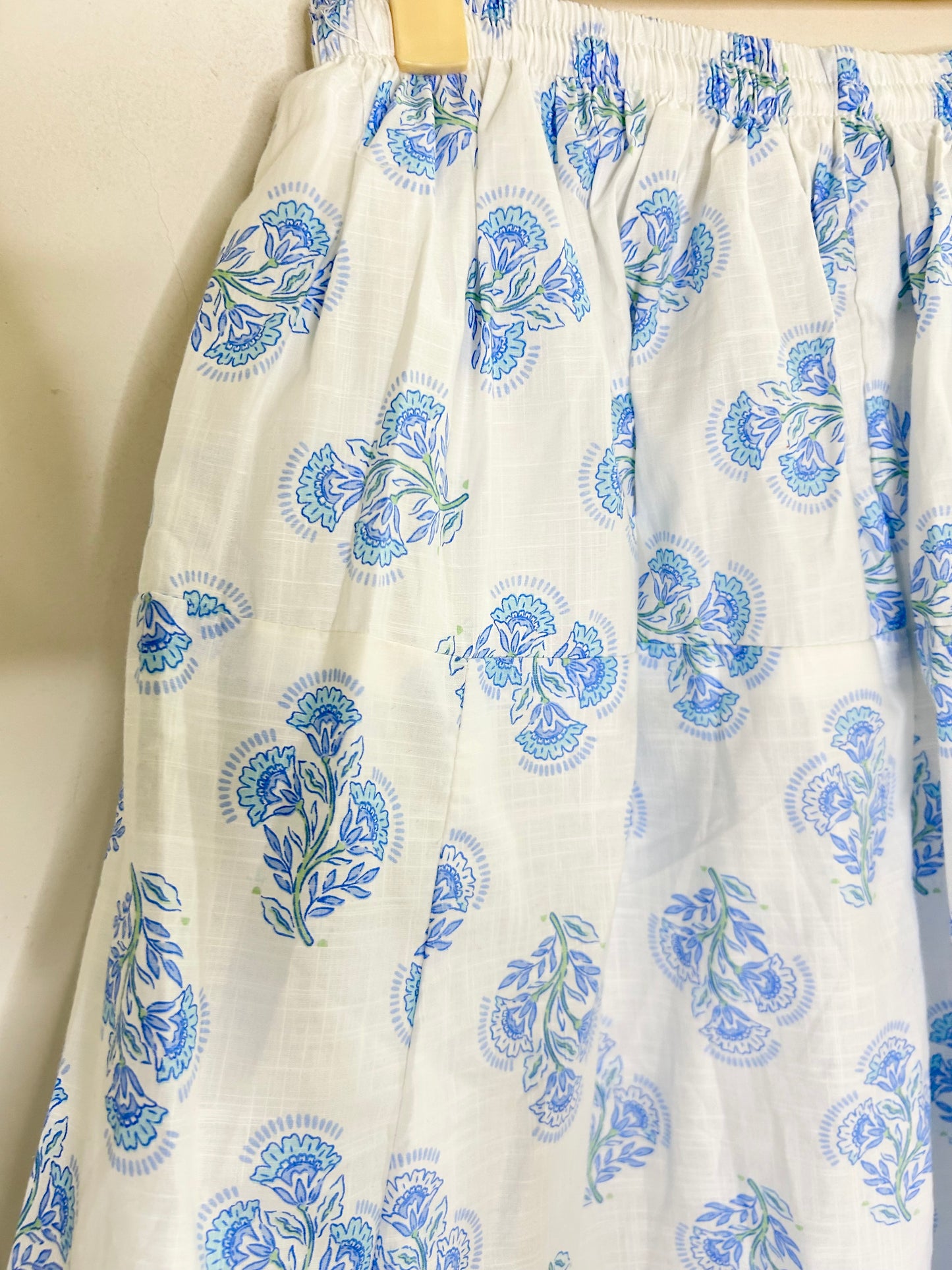 Block Print White-Blue Palazzo