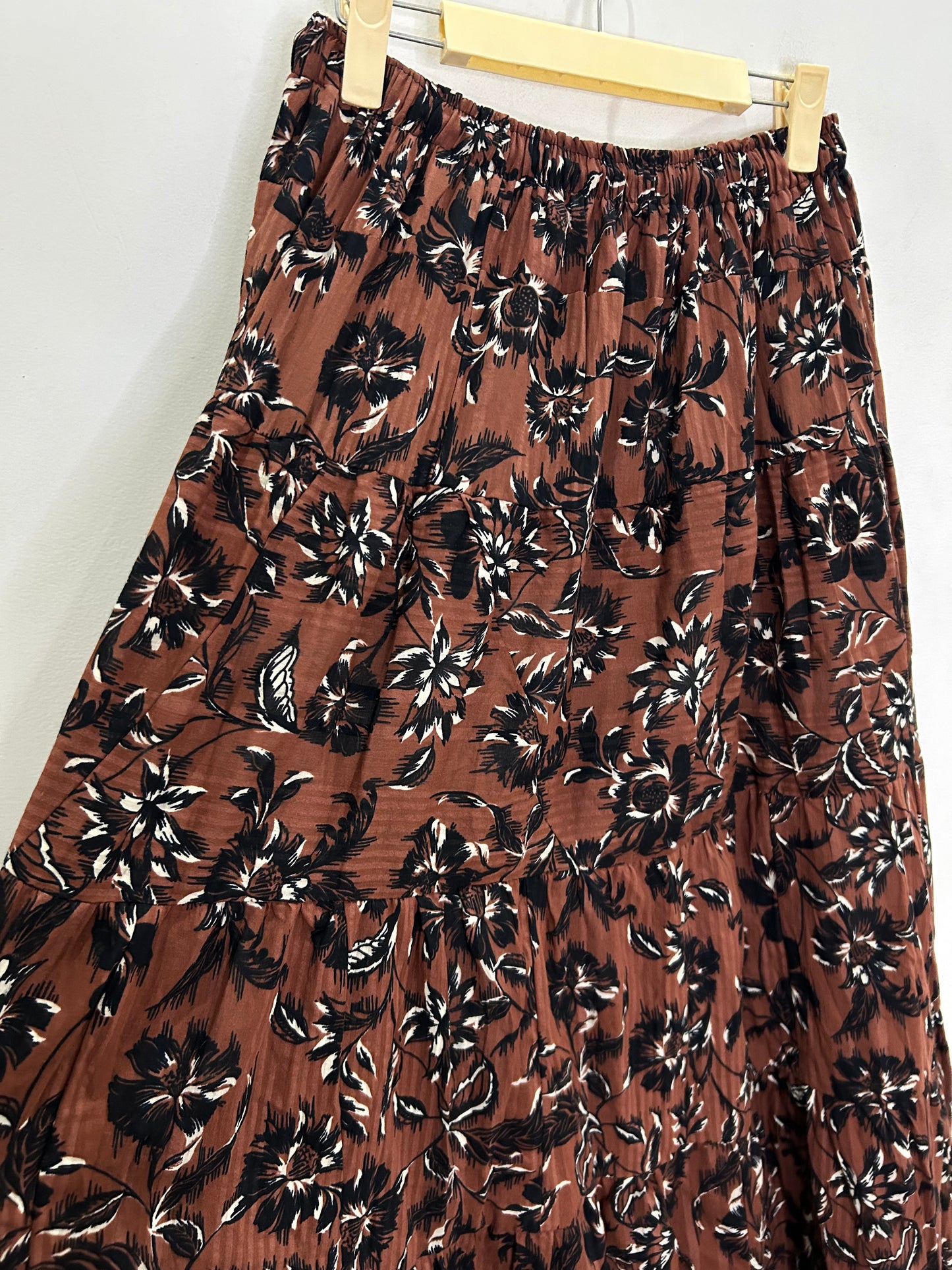 Brown Floral Skirt