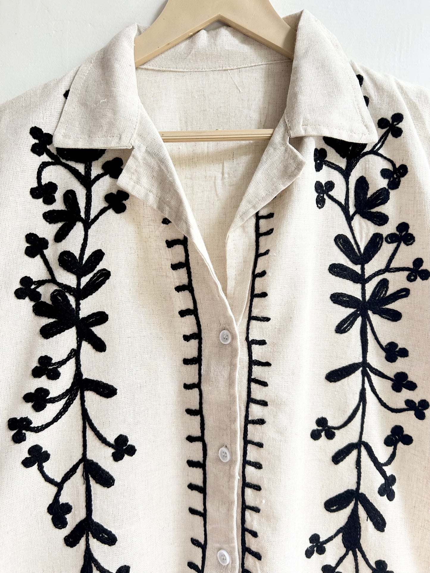 Cotton Embroidered Shirt: Chest-38”