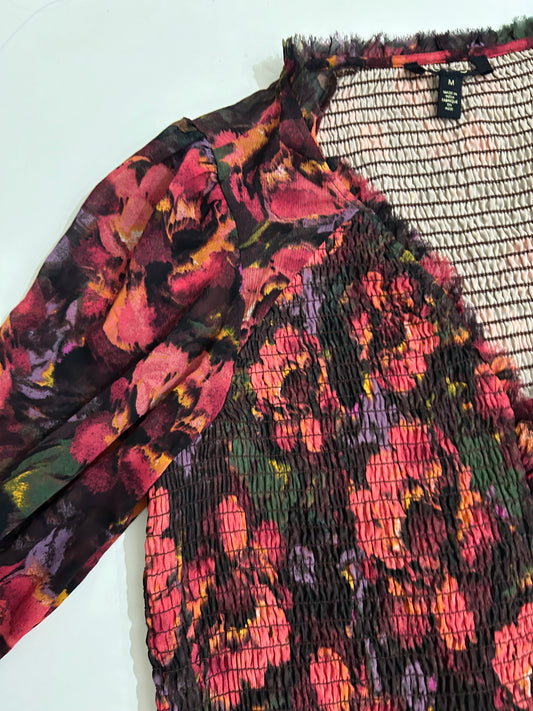 Floral Balloon Top: Bust- 32” TO 42”