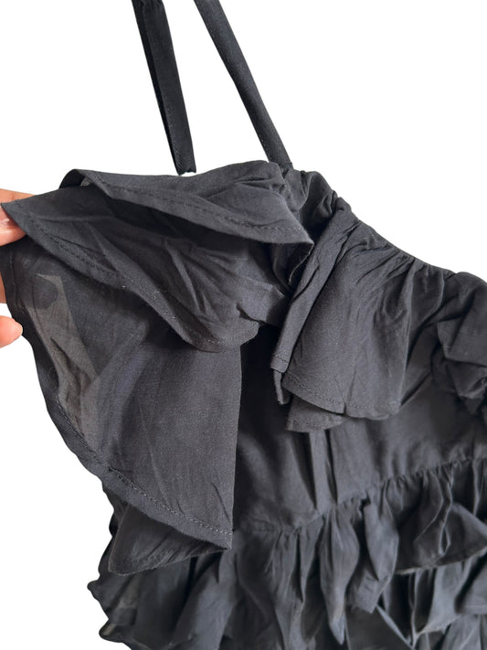 Black Ruffle Top
