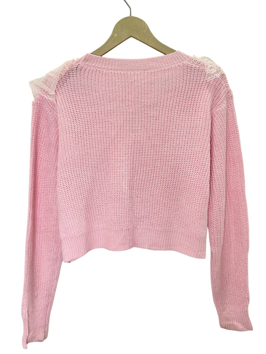 Pink Ruffle Cardigan