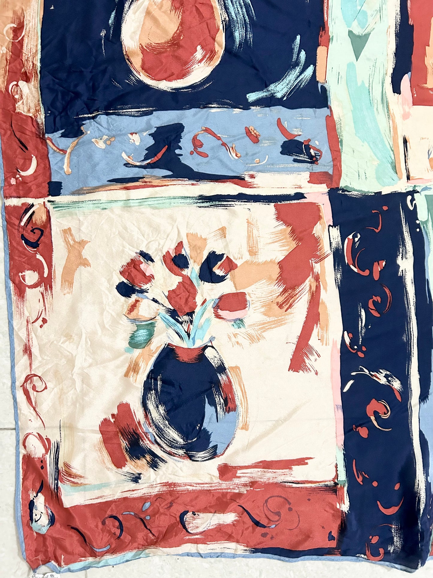Flower Vase Scarf 37”x 35”