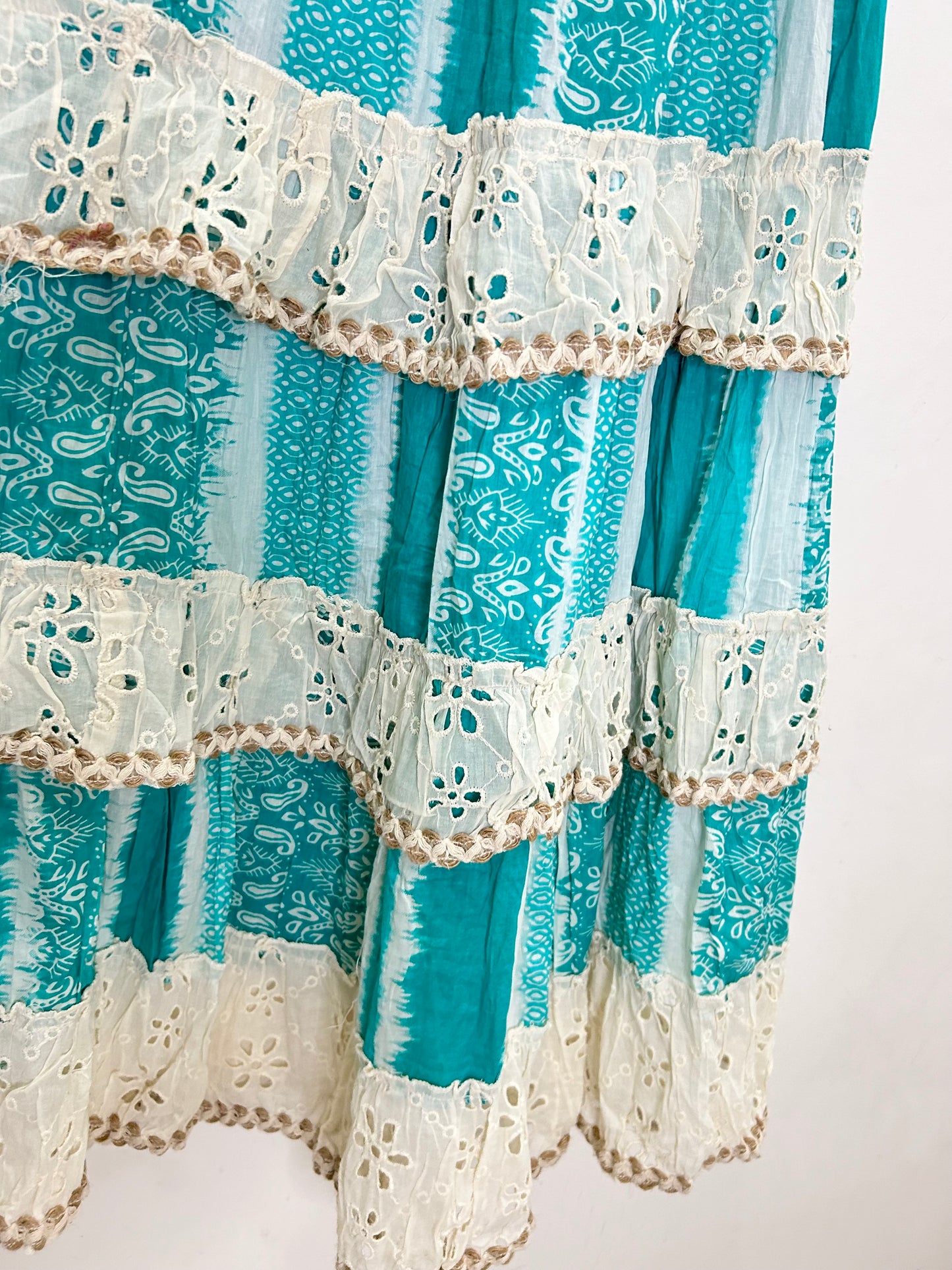 Bandhani Skirt: Waist- 26” TO 34”