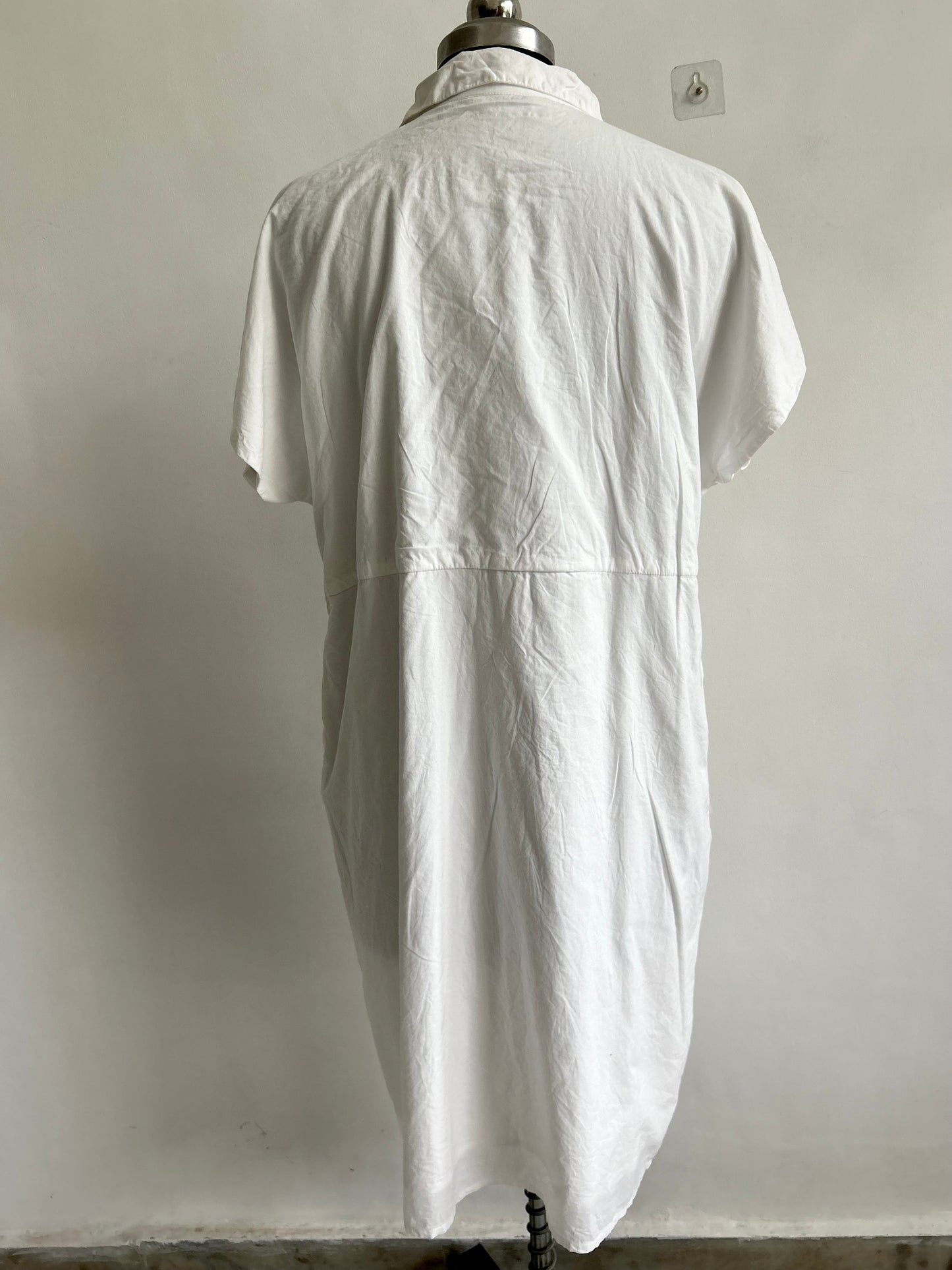 White Cotton Embroidered Dress