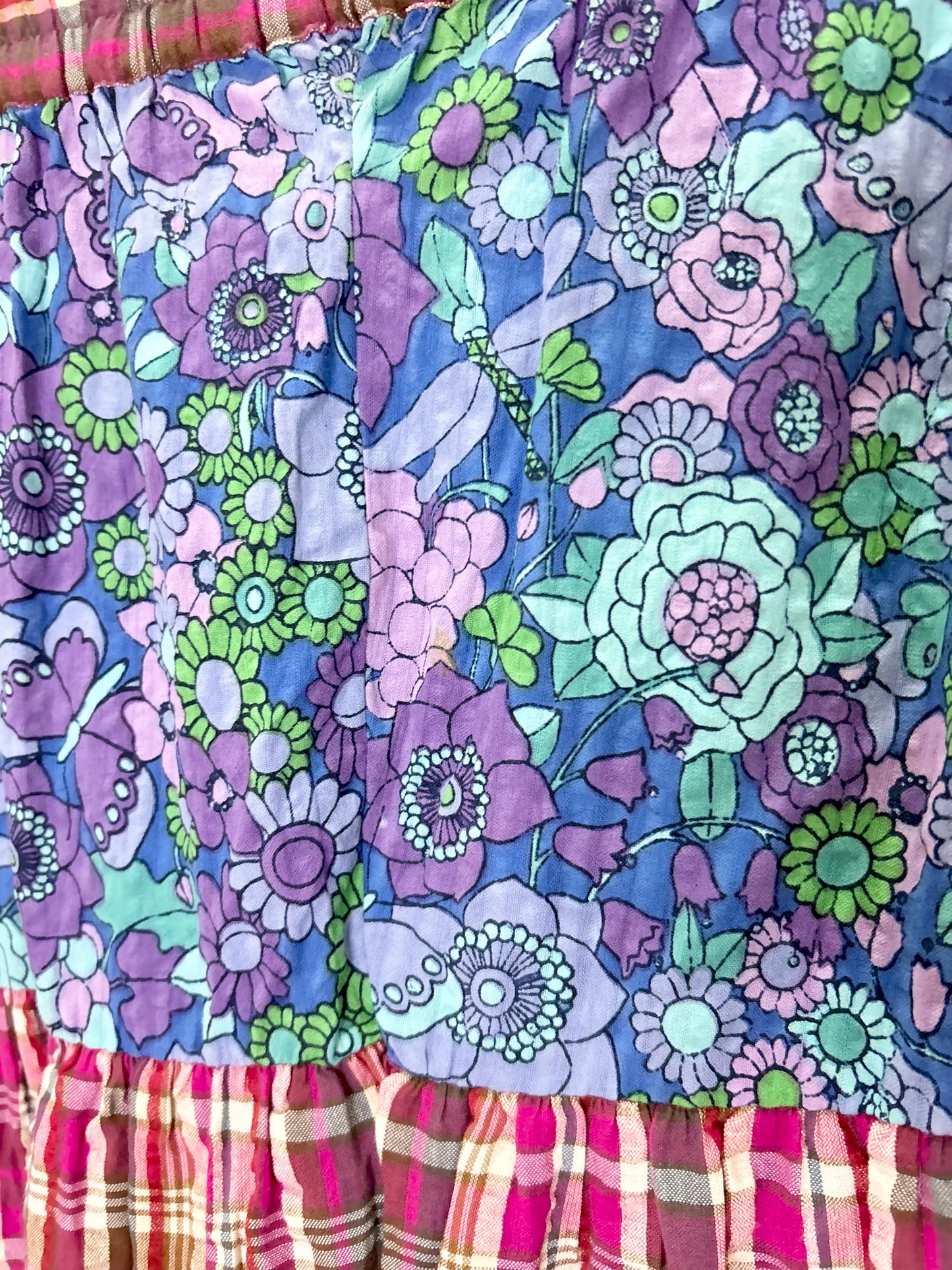 Floral Checkered Skirt