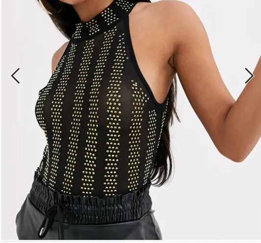 ASOS Rhinestone Backless Top