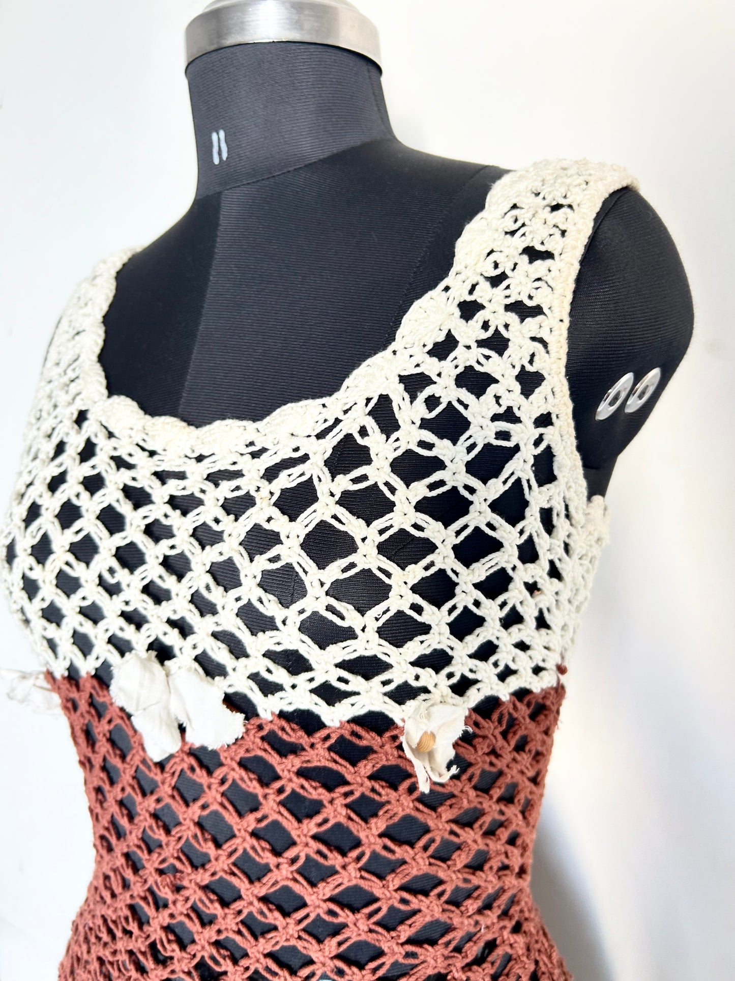Brown Crochet Dress