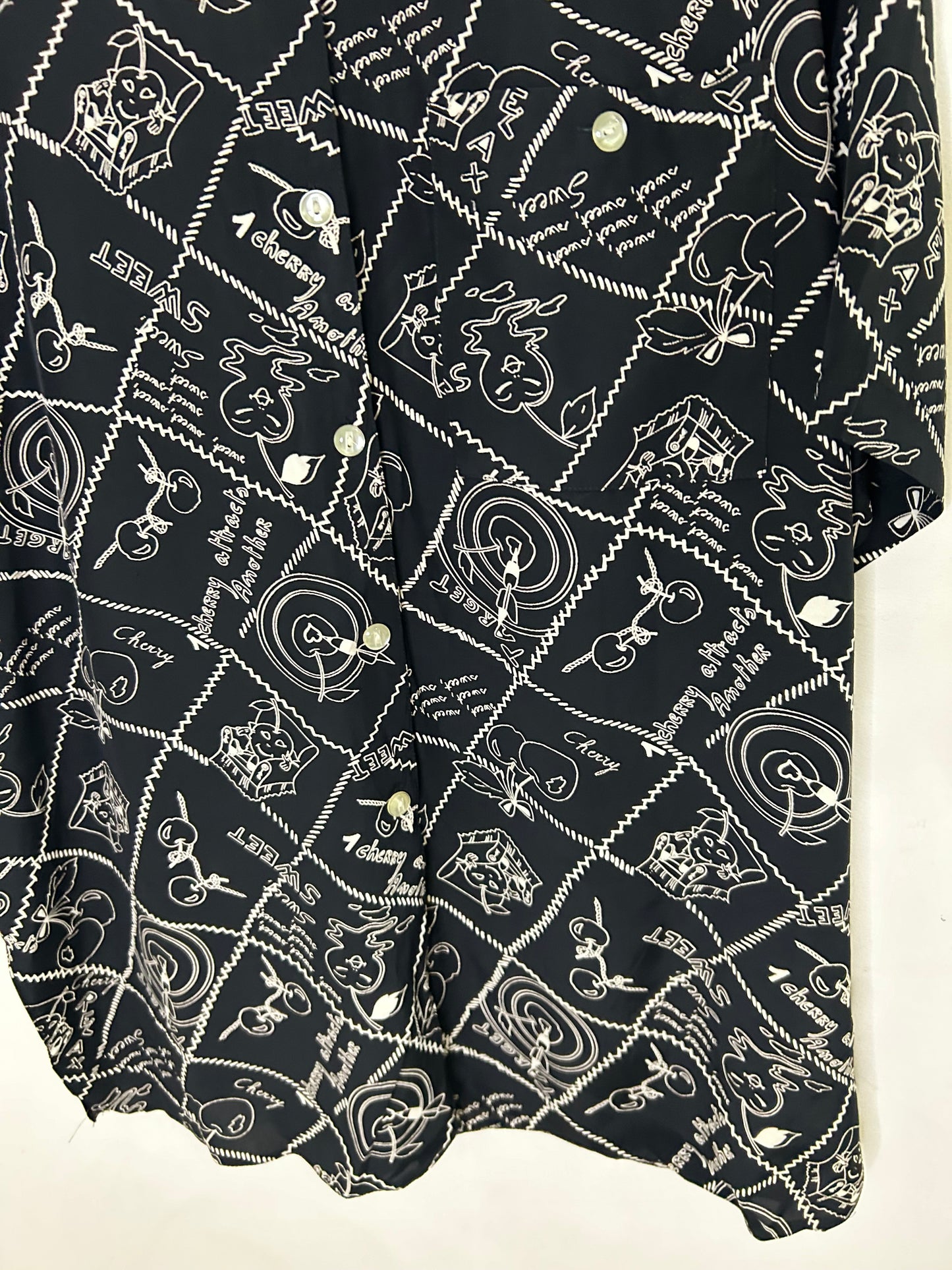 Cherry Shirt B&W: Chest-50”