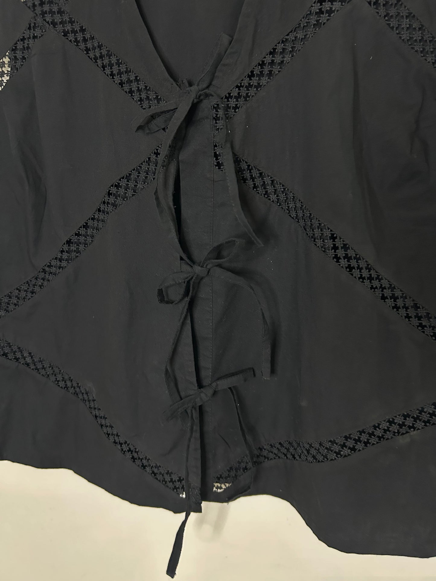 Lace Insert Tie Front Waistcoat