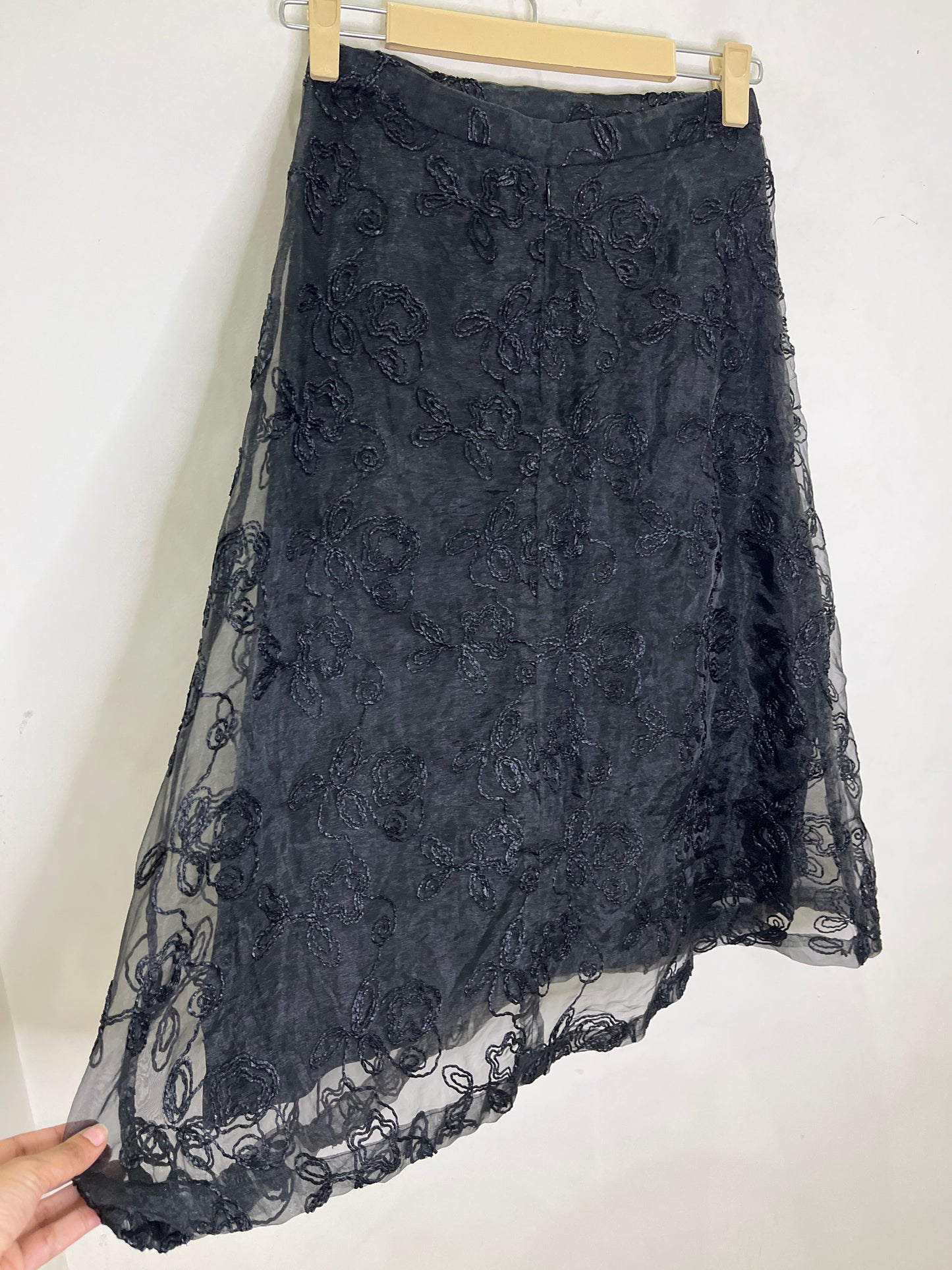 Embroidered Black Skirt