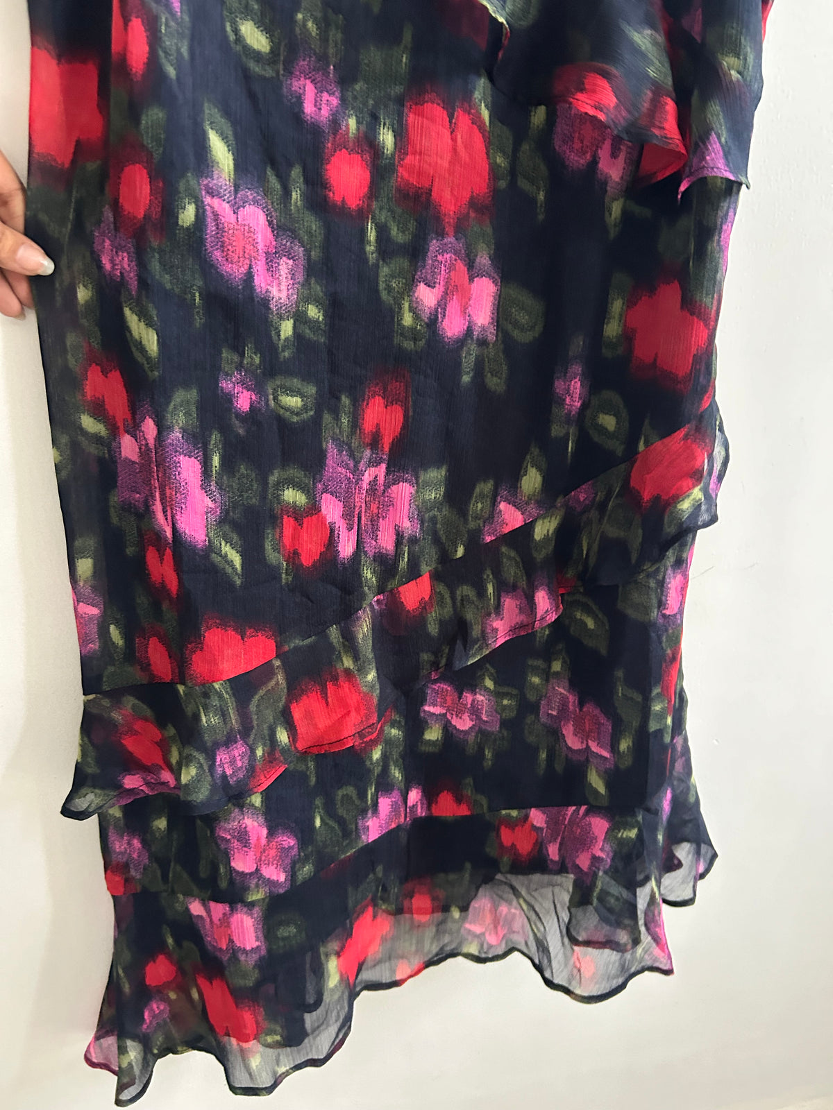 Boohoo Floral Ruffle Dress: 42”