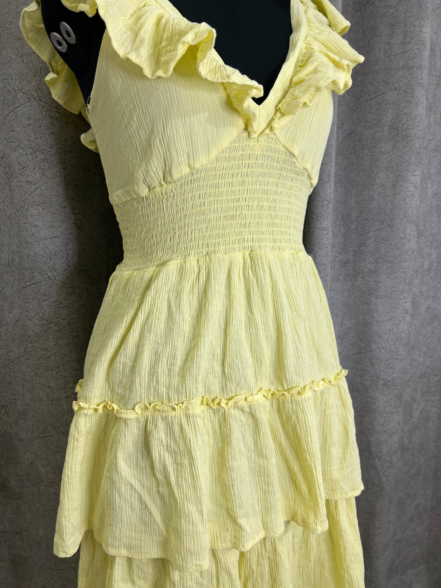 Shirred Ruffle Maxi Dress