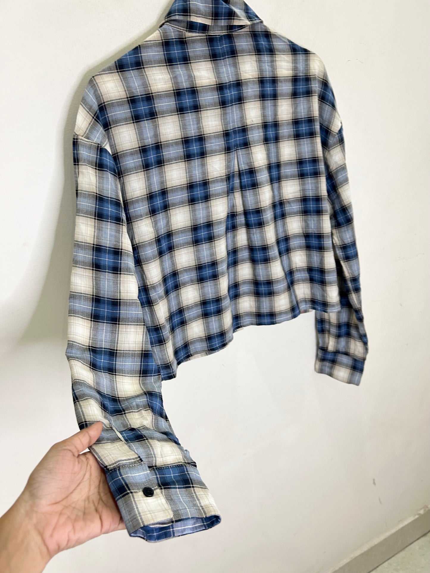 Checked Shirt with Tweed Pocket