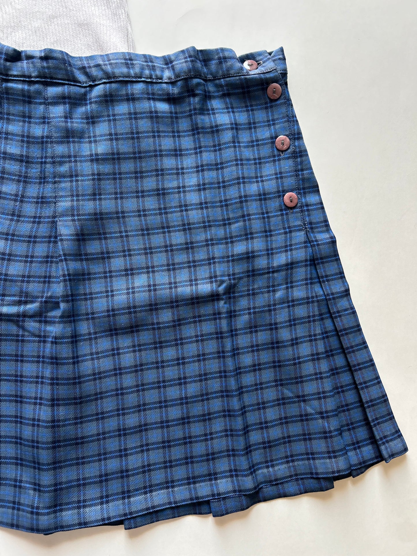 Blue Side Button Skirt Waist: 26”