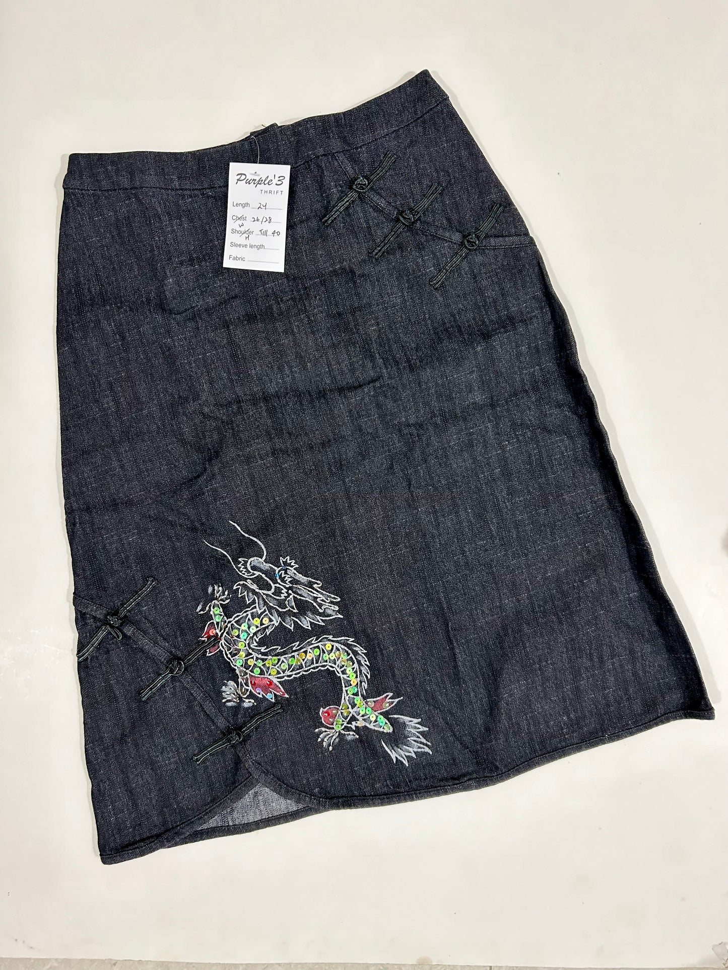 Denim Dragon Skirt