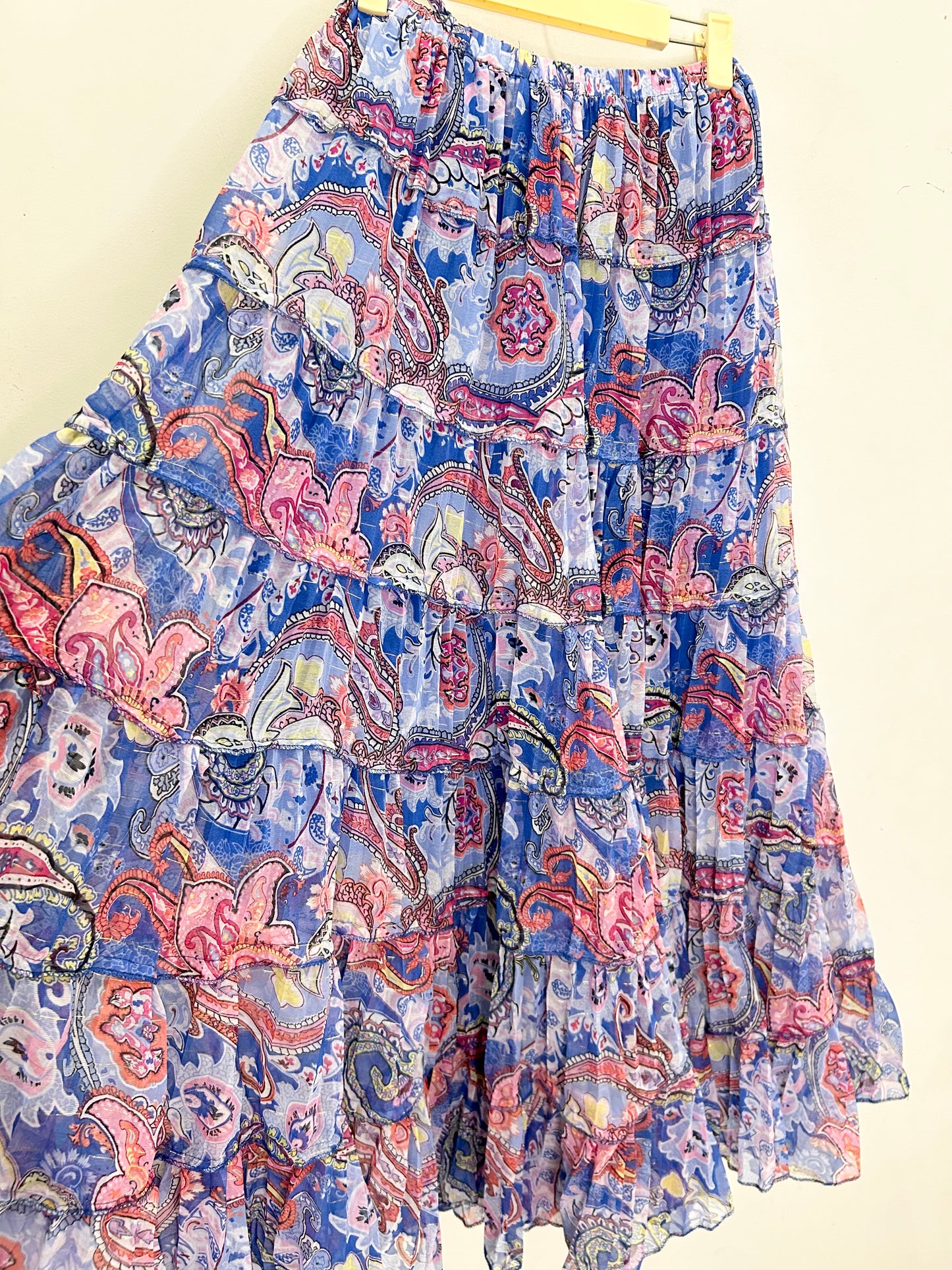 Blue Boho Patterned Skirt
